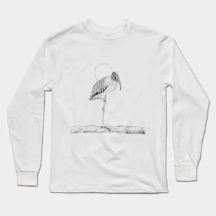 Wood Stork Bird Long Sleeve T-Shirt